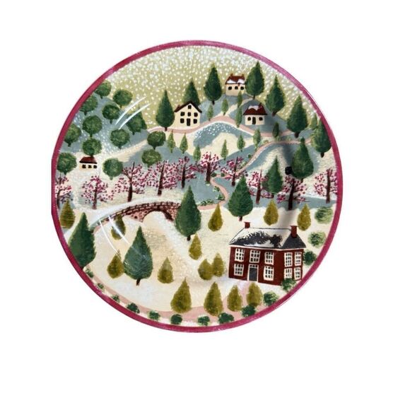Vintage Block Country Village "Four Seasons" Dessert Plates by Gear, Set of 4 19 - Picture 8 of 8